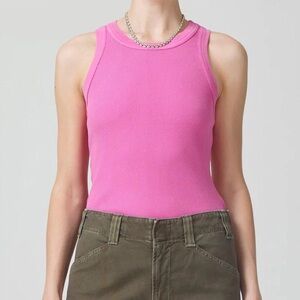 Citizens Of Humanity Isabel Rib Tank in Pink Size L
